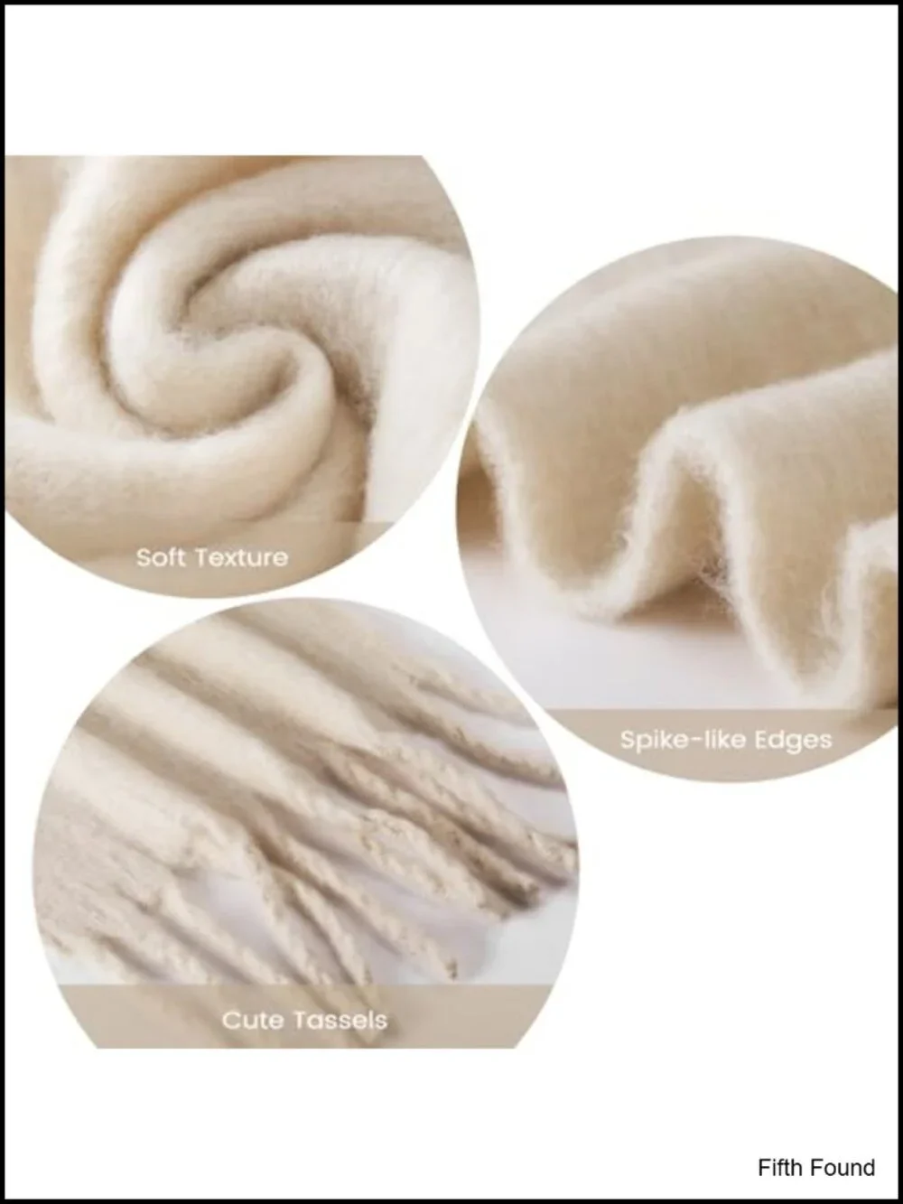 Women's Thick Warm Winter Scarf Acrylic Blanket Scarf with Fringe